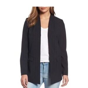 Halogen Black Pinstripe Blazer with Black Lining